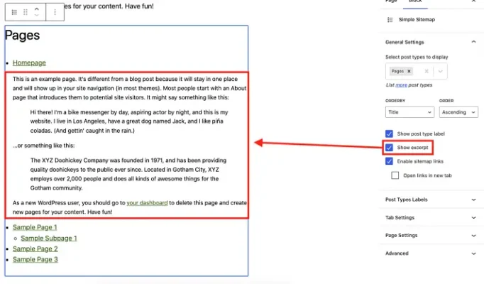 Expanding-the-page-links-of-the-HTML-sitemap-by-showing-the-excerpt