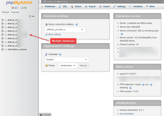 multiple-databases-in-phpmyadmin