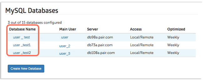 Encuentre su base de datos