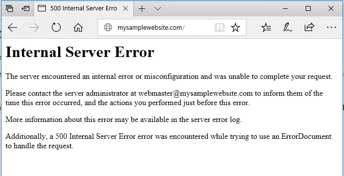 HTTP 500 Internal Server Error